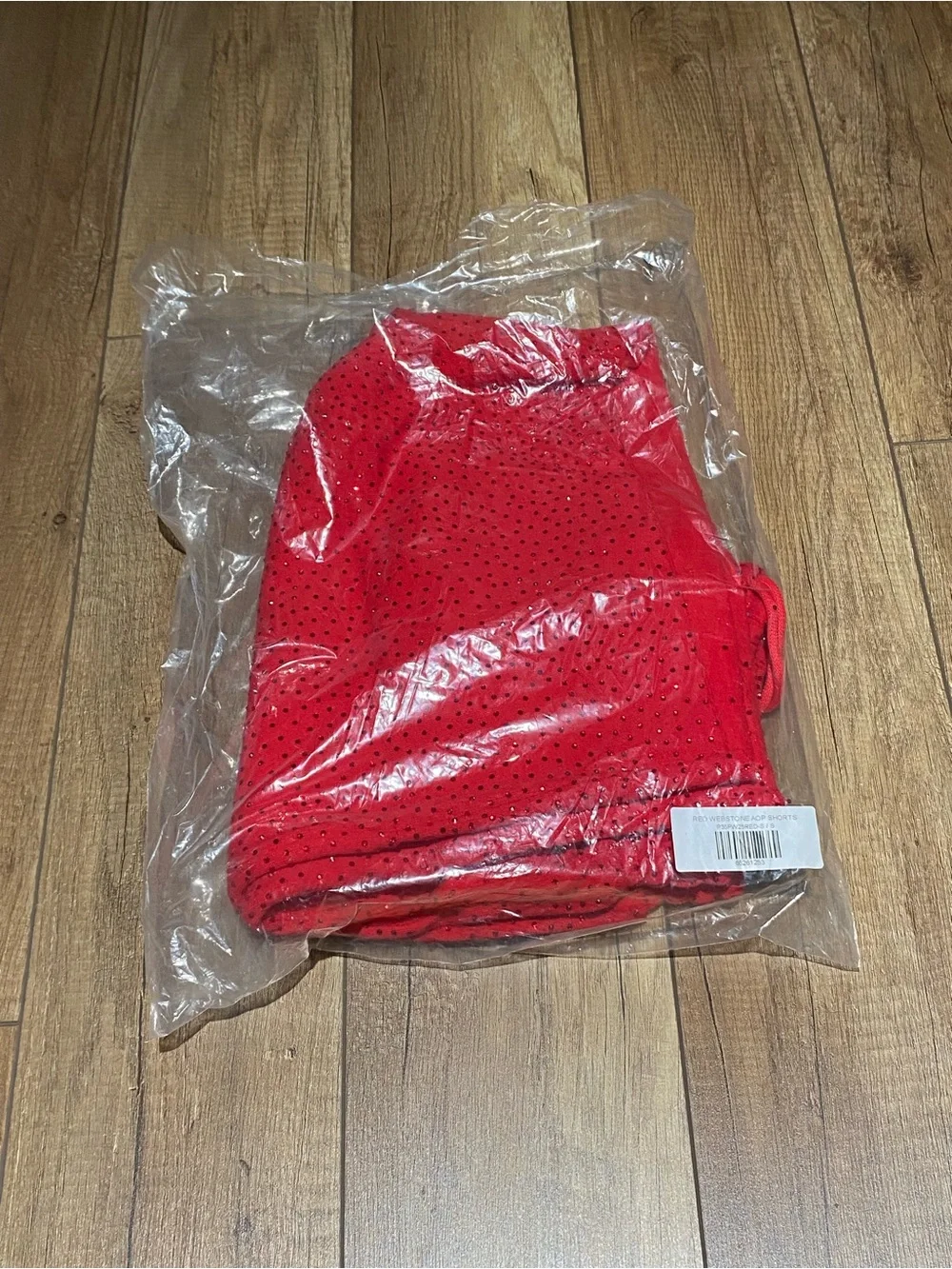 Sp5der Red VVS Rhinestone Shorts with Black Logo Brand New Mens Size S